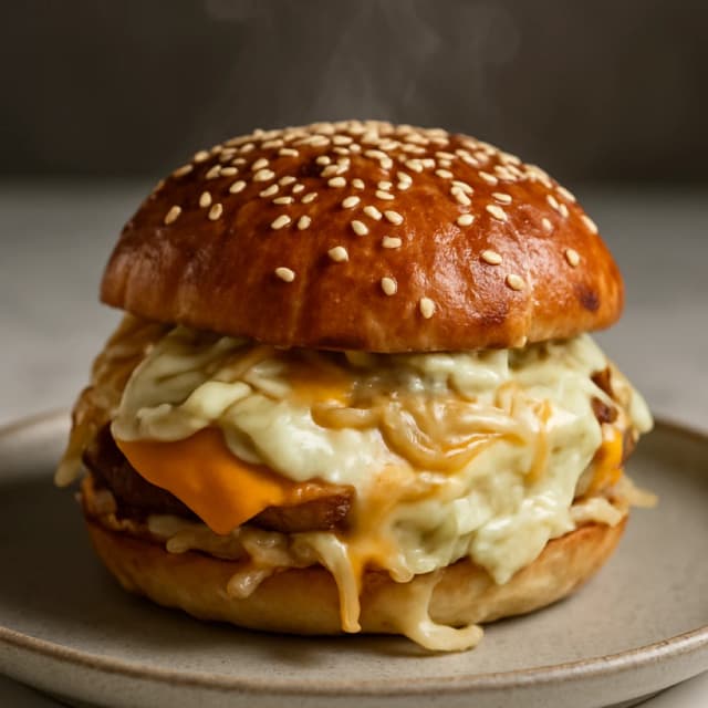 AI-enhanced burger photo