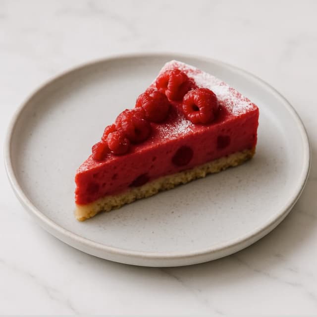 AI-enhanced raspberry cake photo